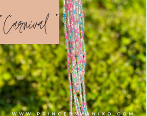 “Carnival 💕💙💚🤍” Waist Beads